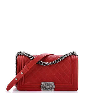 Chanel Boy Flap Bag Quilted Caviar Old #241243C41B